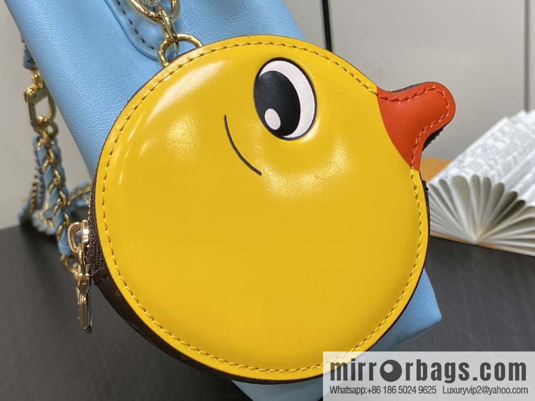 [Boutique‑grade] M11387 blue full leather (with little yellow duck) variable code chip version, small shopping bag series ATLANTIS BB handbag