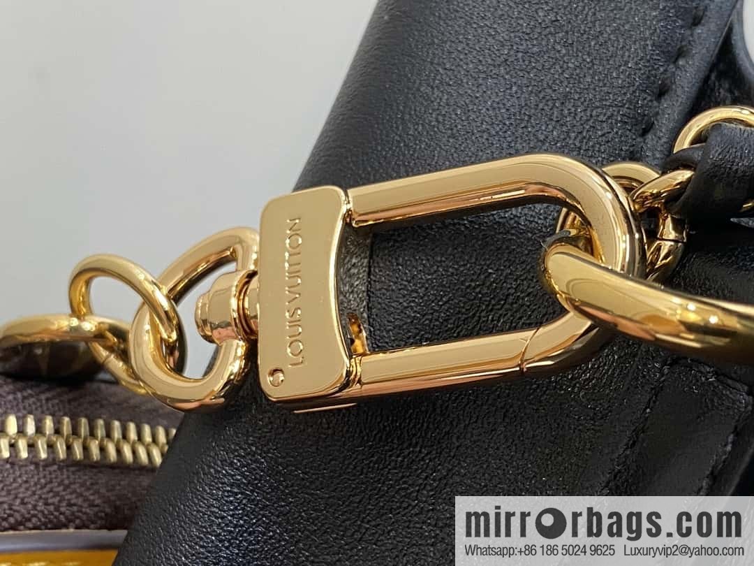 [Premium‑quality] M11387 black full leather (with little yellow duck) variable code chip version, small shopping bag series ATLANTIS BB handbag