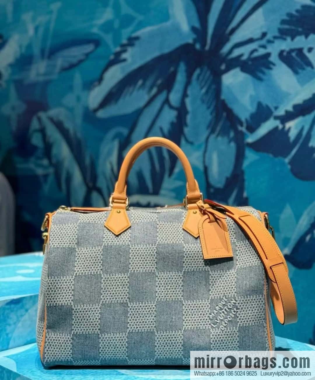 [Premium‑quality] N40701 plaid denim, pillow bag speedy series Speedy 40 Bandouliere handbag