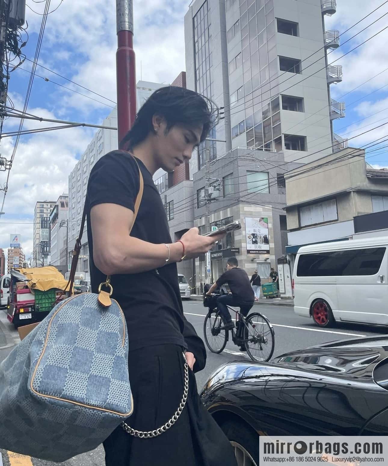 [Premium‑quality] N40701 plaid denim, pillow bag speedy series Speedy 40 Bandouliere handbag