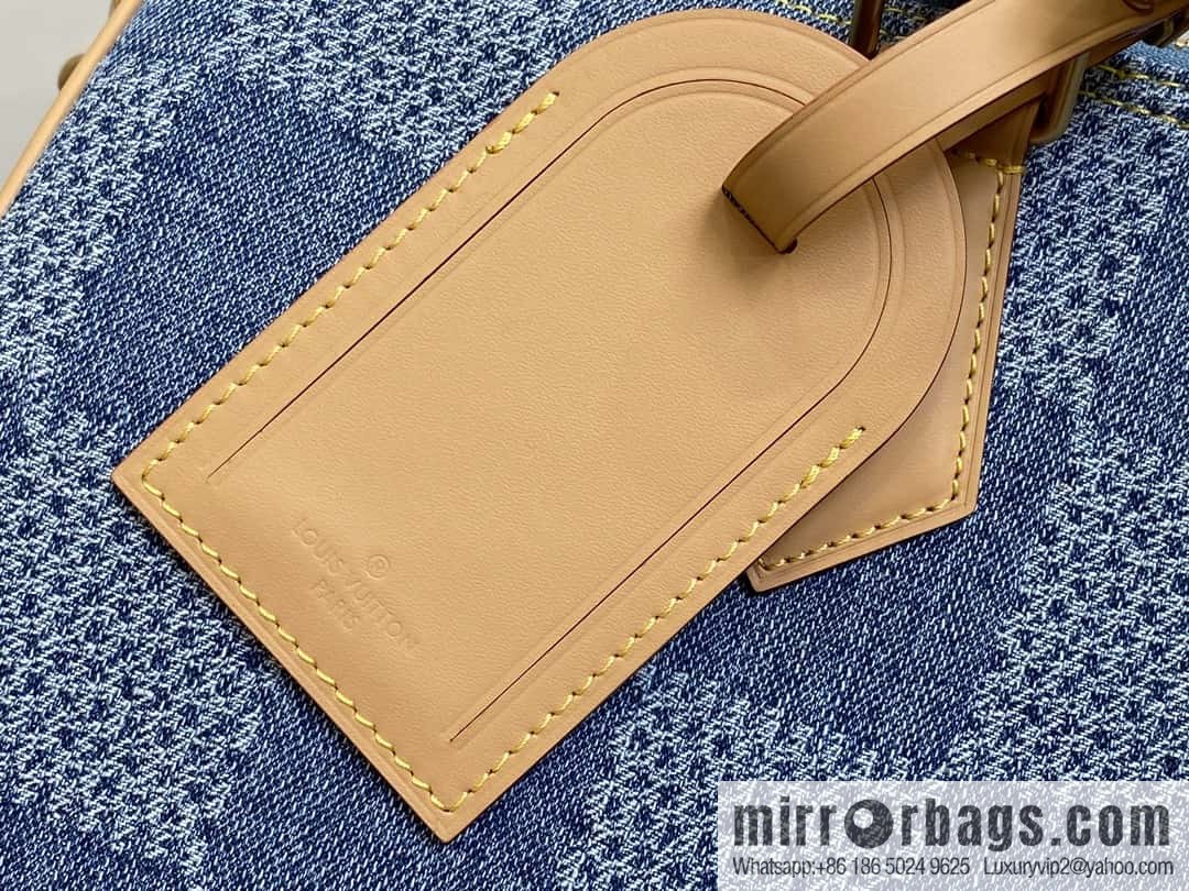 [Premium‑quality] N40701 plaid denim, pillow bag speedy series Speedy 40 Bandouliere handbag