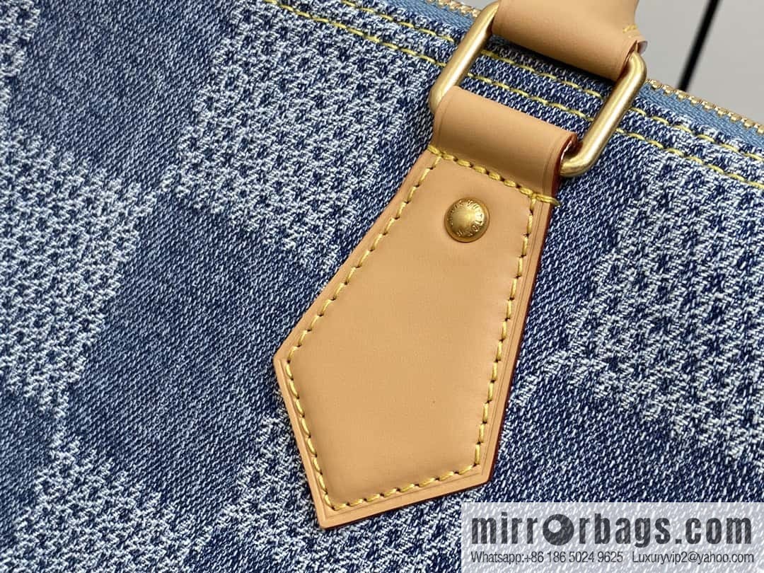 [Premium‑quality] N40701 plaid denim, pillow bag speedy series Speedy 40 Bandouliere handbag