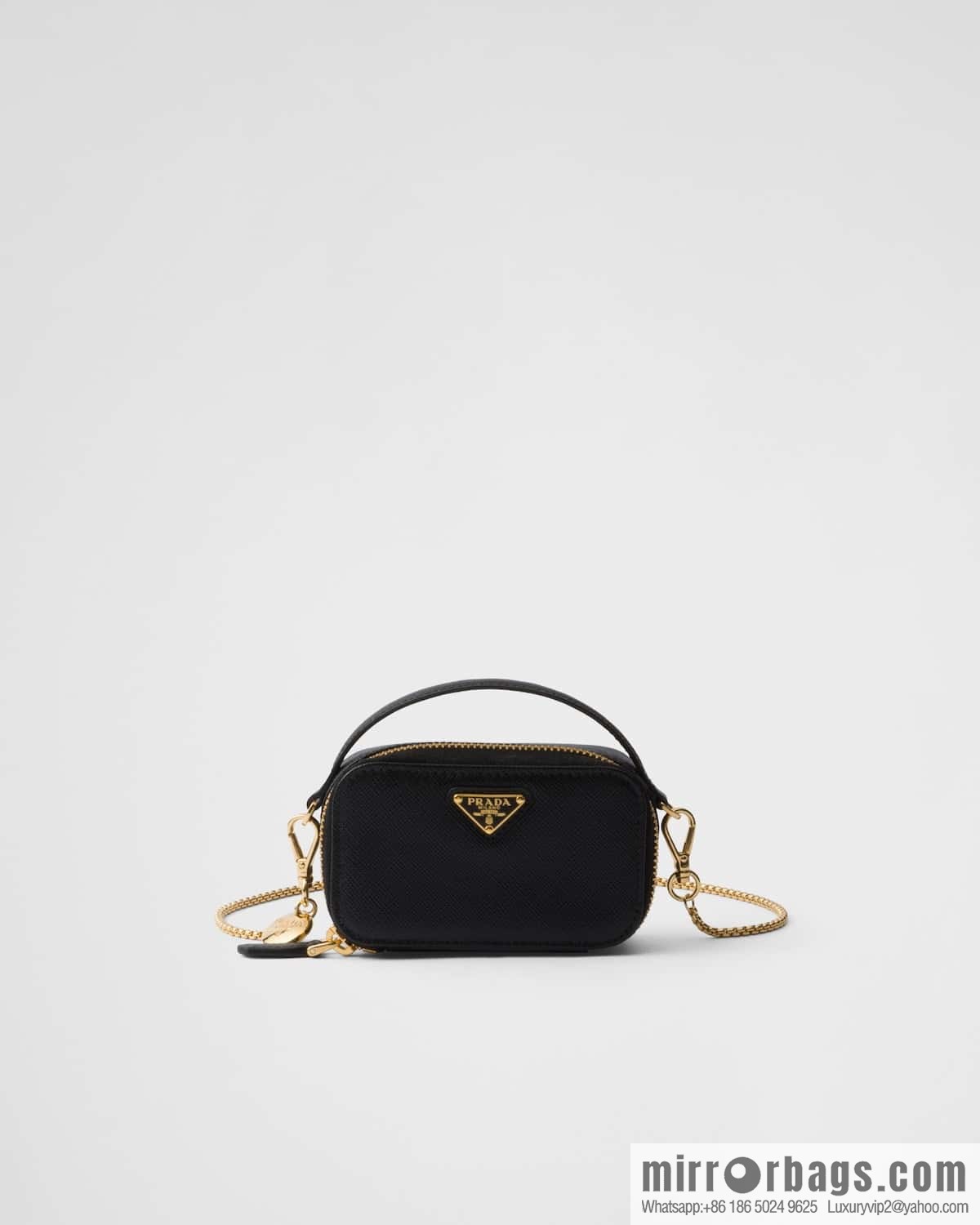 PRADA 🎉 mini small oblique strap bag 🎉 1NR025 cross pattern leather black