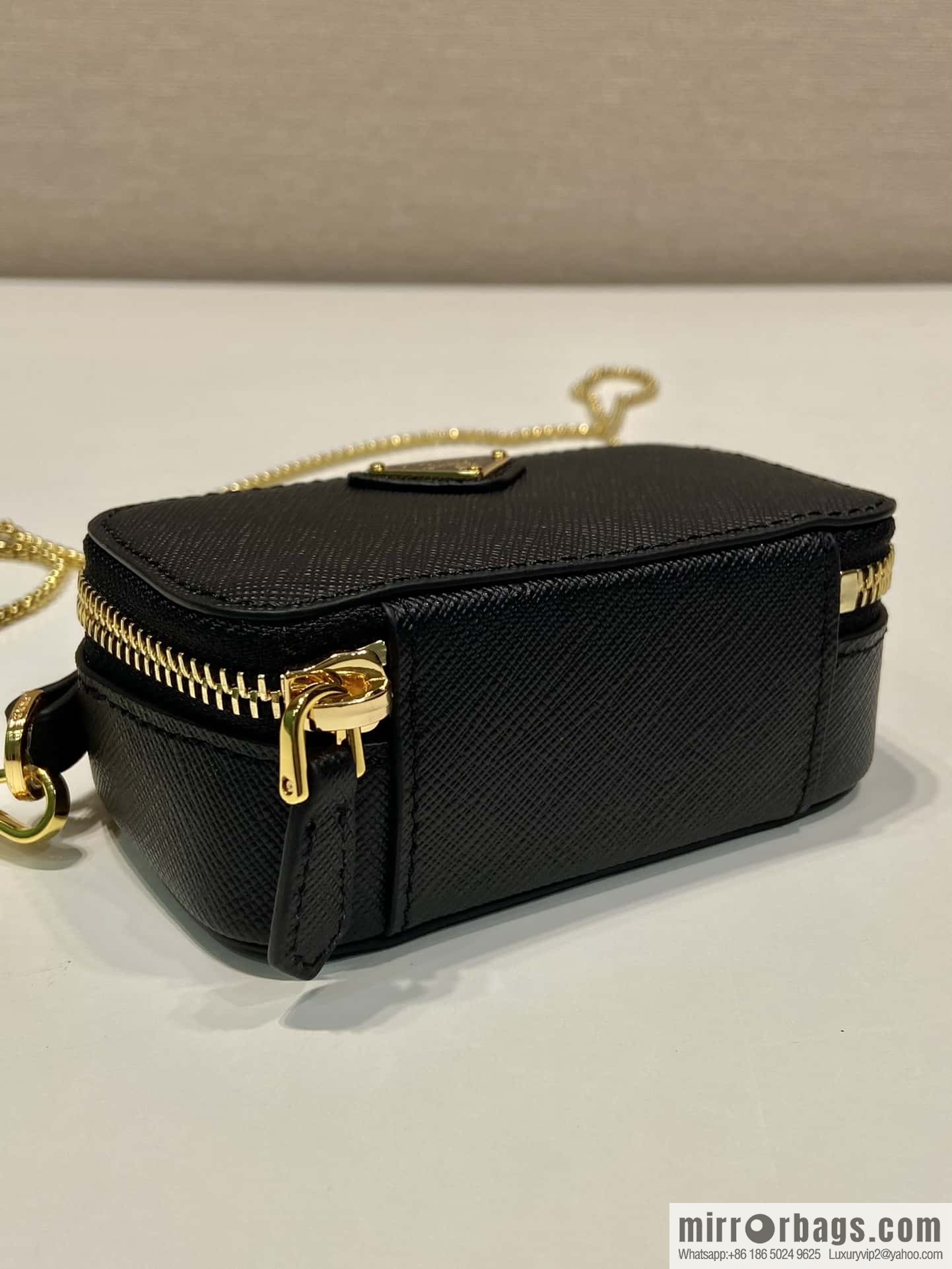 PRADA 🎉 mini small oblique strap bag 🎉 1NR025 cross pattern leather black