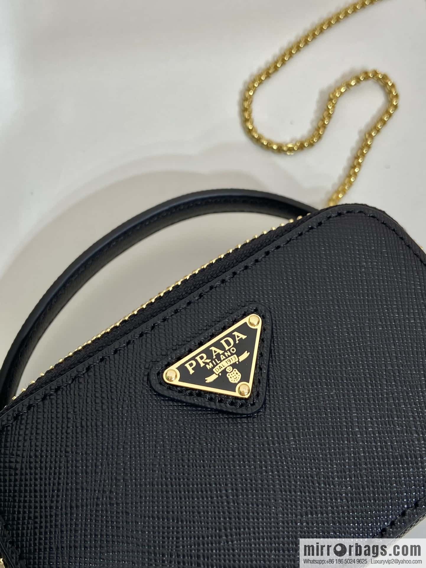 PRADA 🎉 mini small oblique strap bag 🎉 1NR025 cross pattern leather black