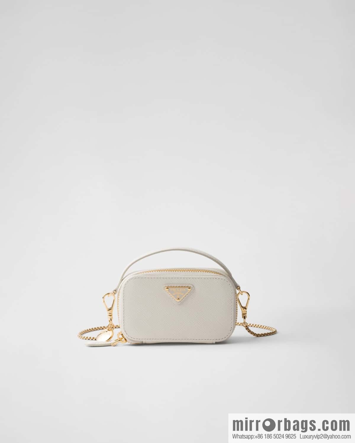 PRADA 🎉 mini diagonal bag 🎉 1NR025 cross pattern leather white