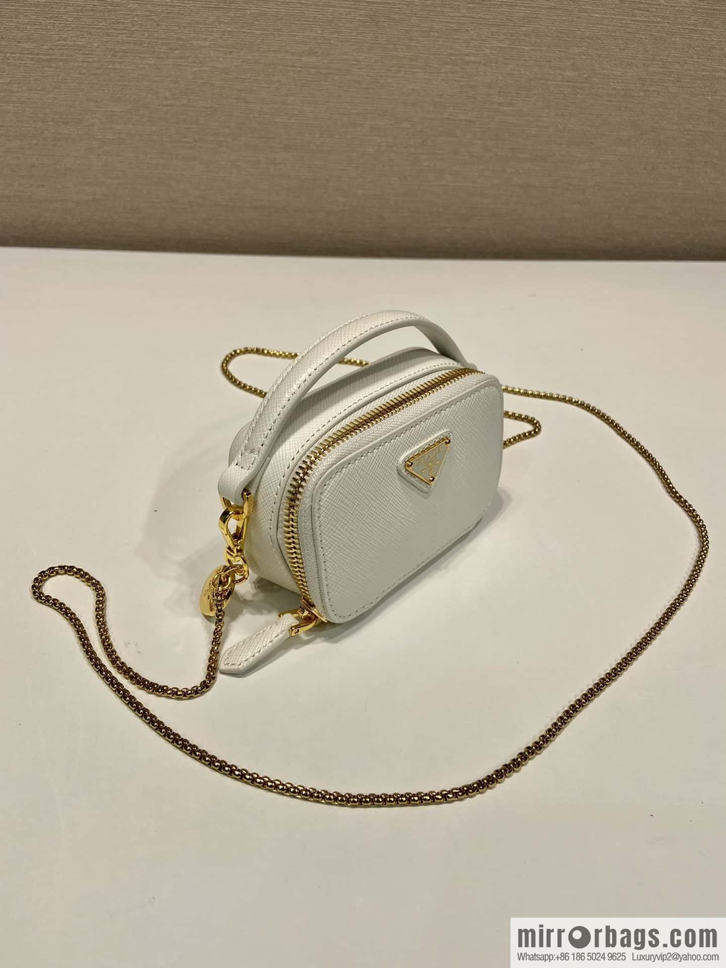 PRADA 🎉 mini diagonal bag 🎉 1NR025 cross pattern leather white