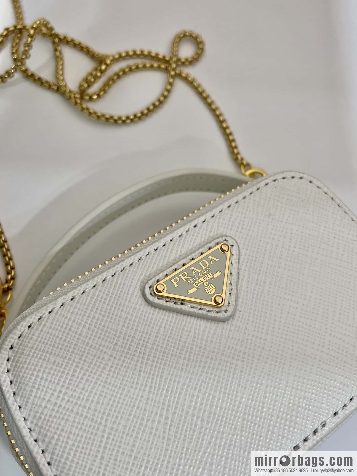 PRADA 🎉 mini diagonal bag 🎉 1NR025 cross pattern leather white