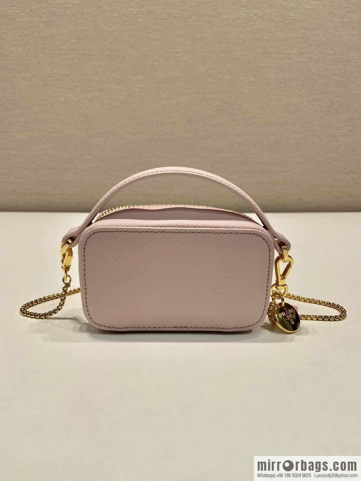 PRADA 🎉 mini small oblique straddle bag 🎉 1NR025 cross pattern leather pink