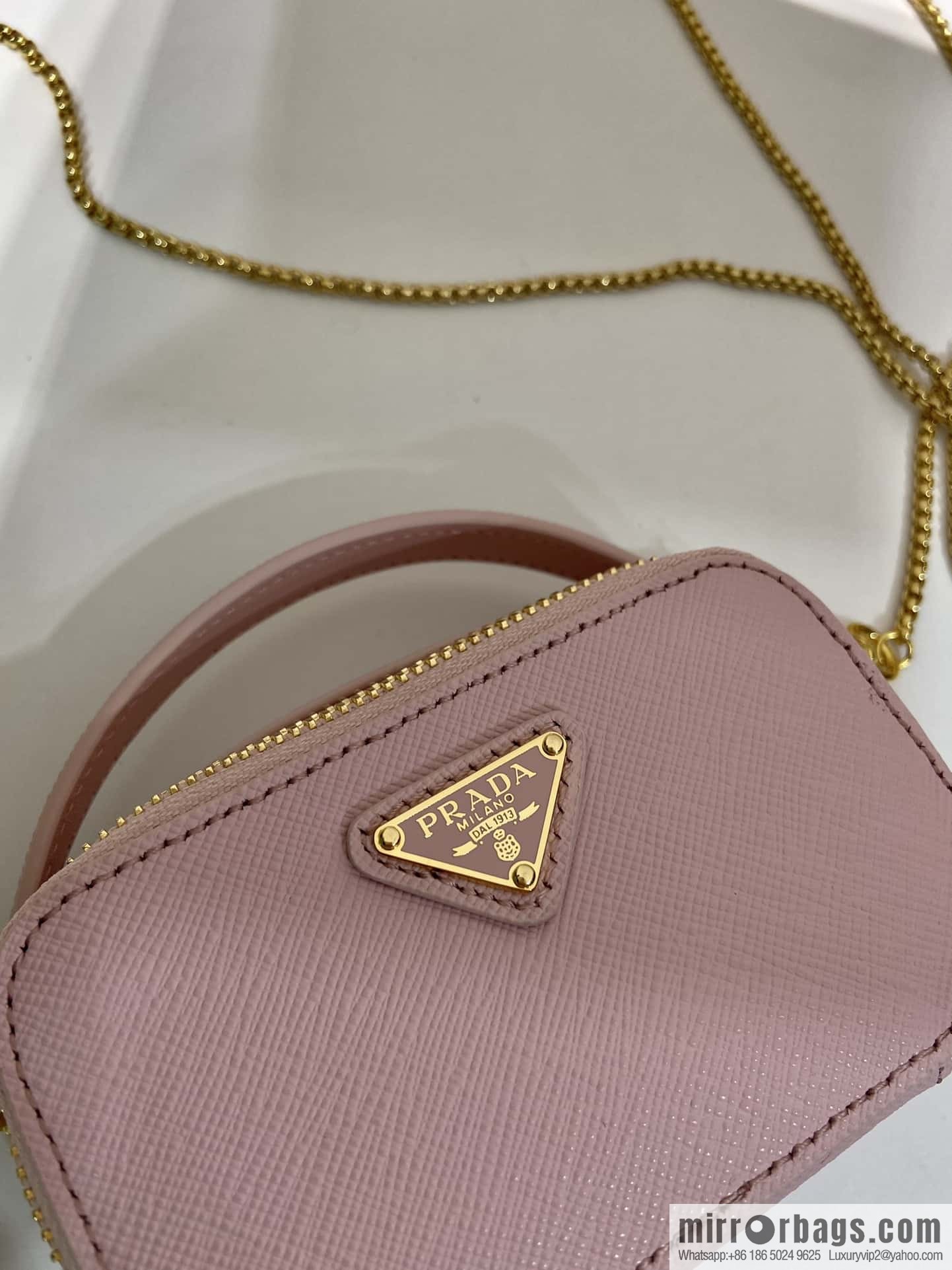 PRADA 🎉 mini small oblique straddle bag 🎉 1NR025 cross pattern leather pink