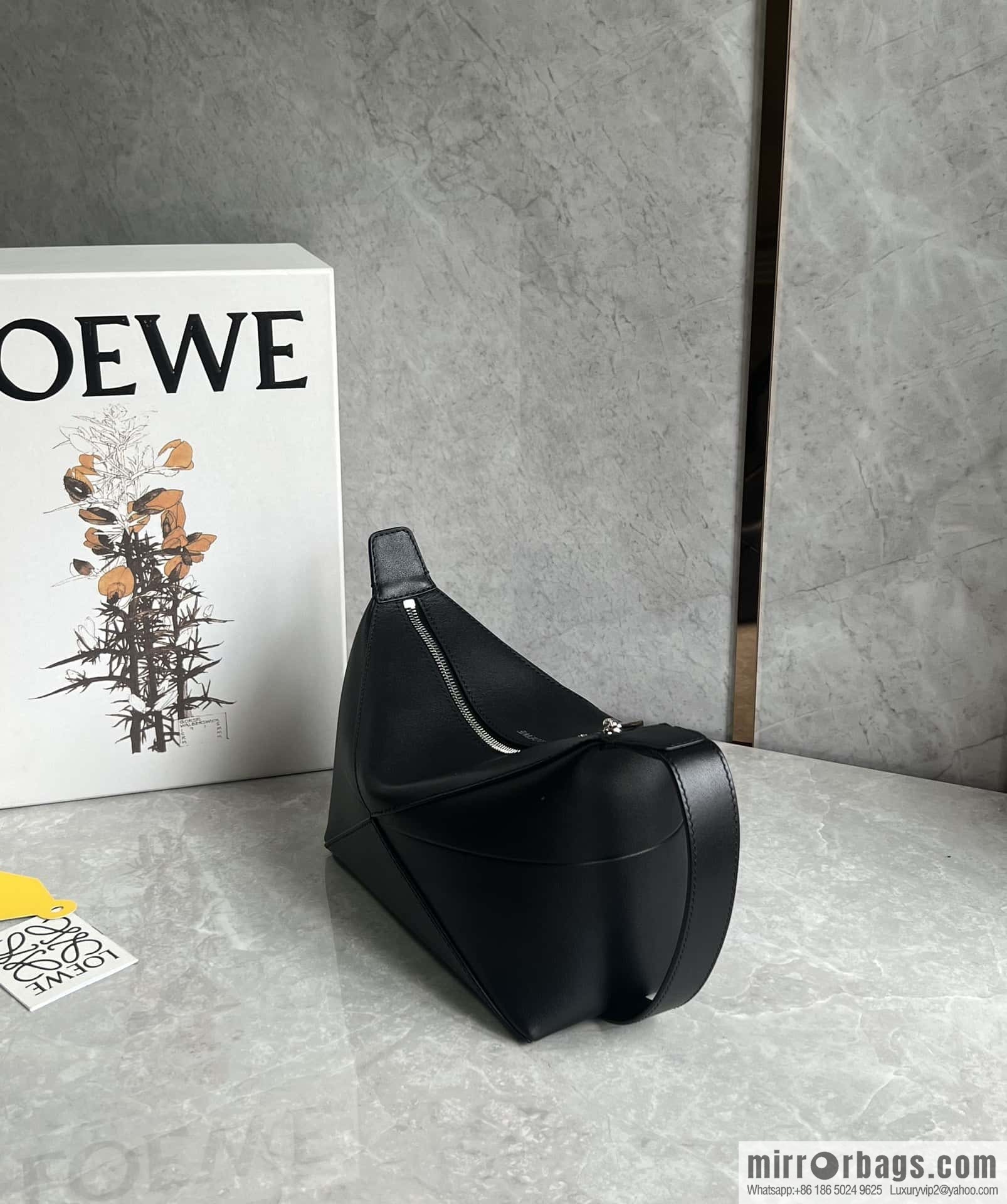 LOEWE latest puzzle.folding clutch bag 0697 black