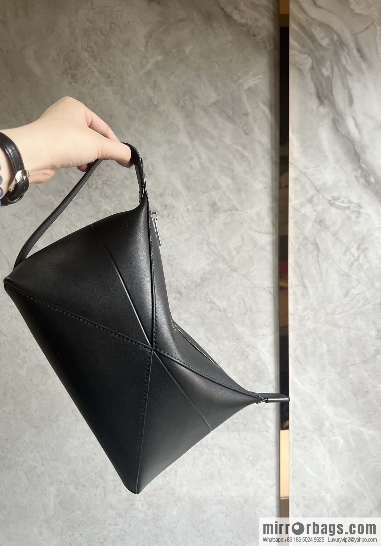 LOEWE latest puzzle.folding clutch bag 0697 black