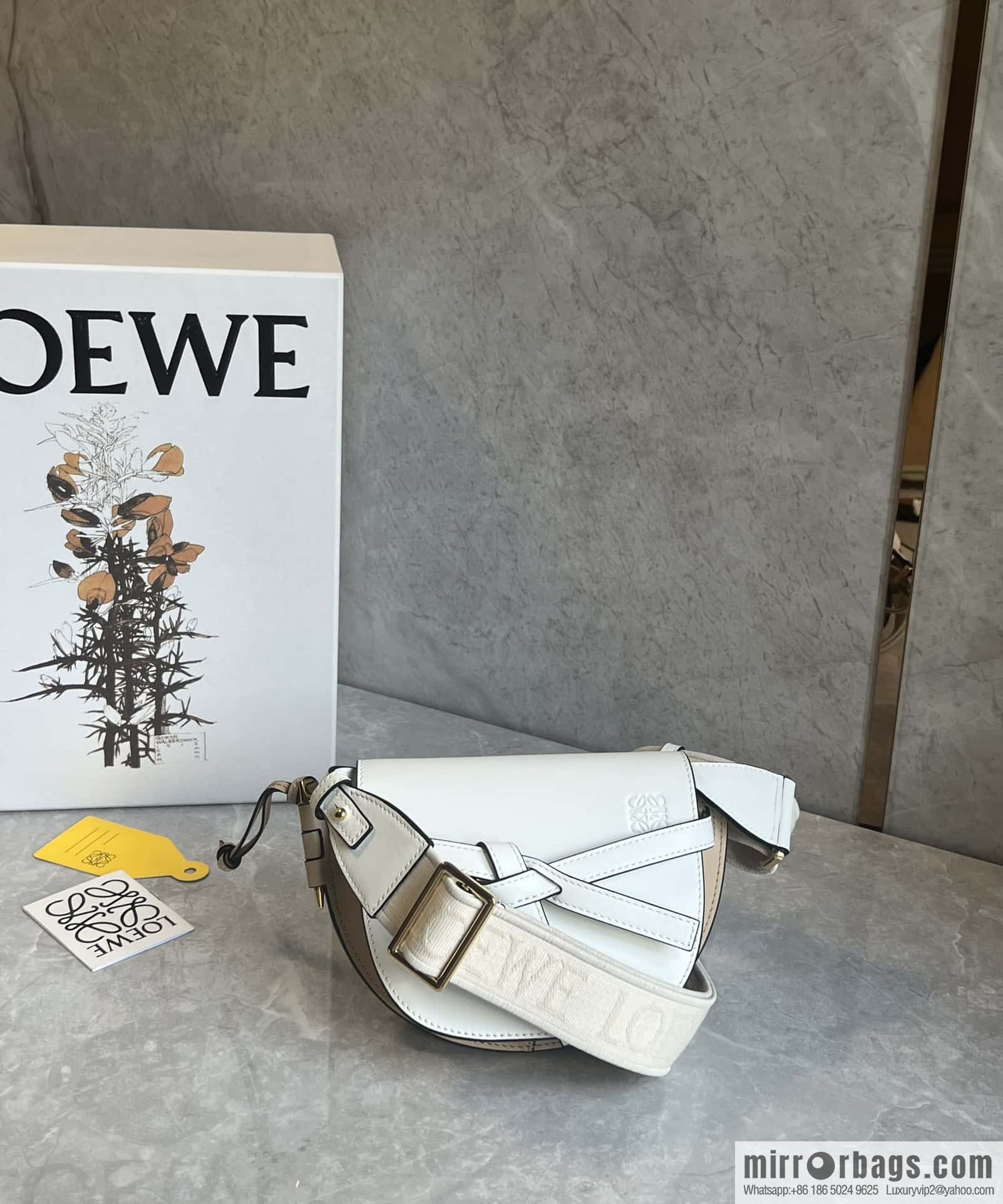 LOEWE letter wide shoulder strap saddle bag MiniGateDual handbag 0672