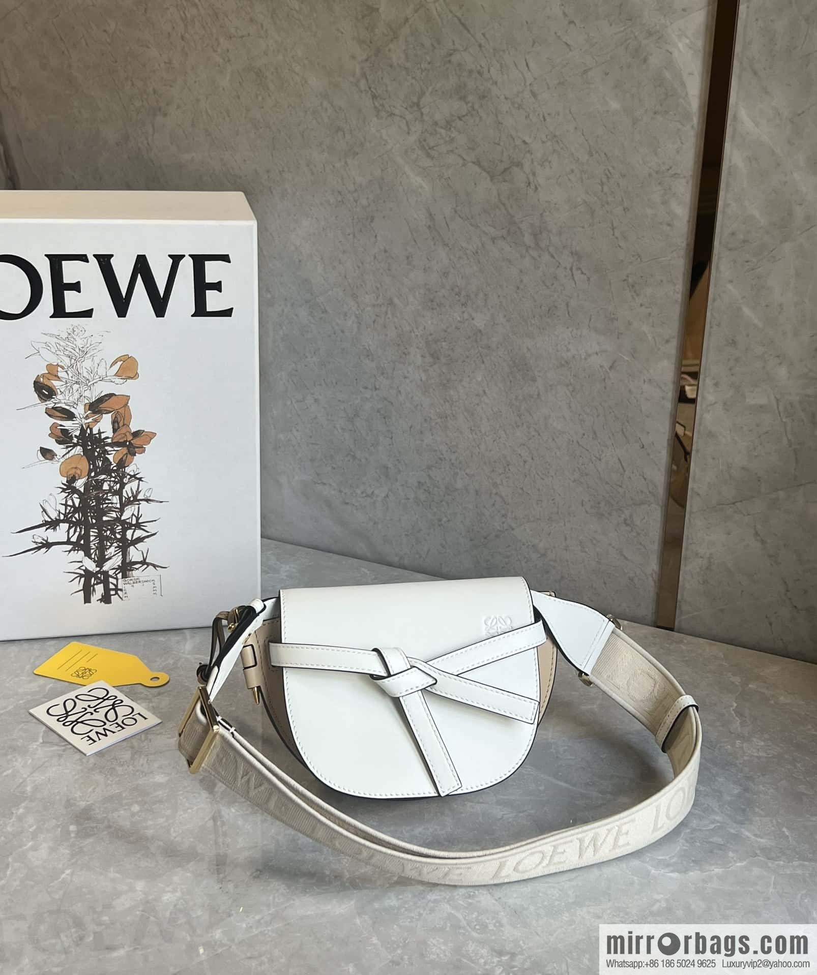 LOEWE letter wide shoulder strap saddle bag MiniGateDual handbag 0672