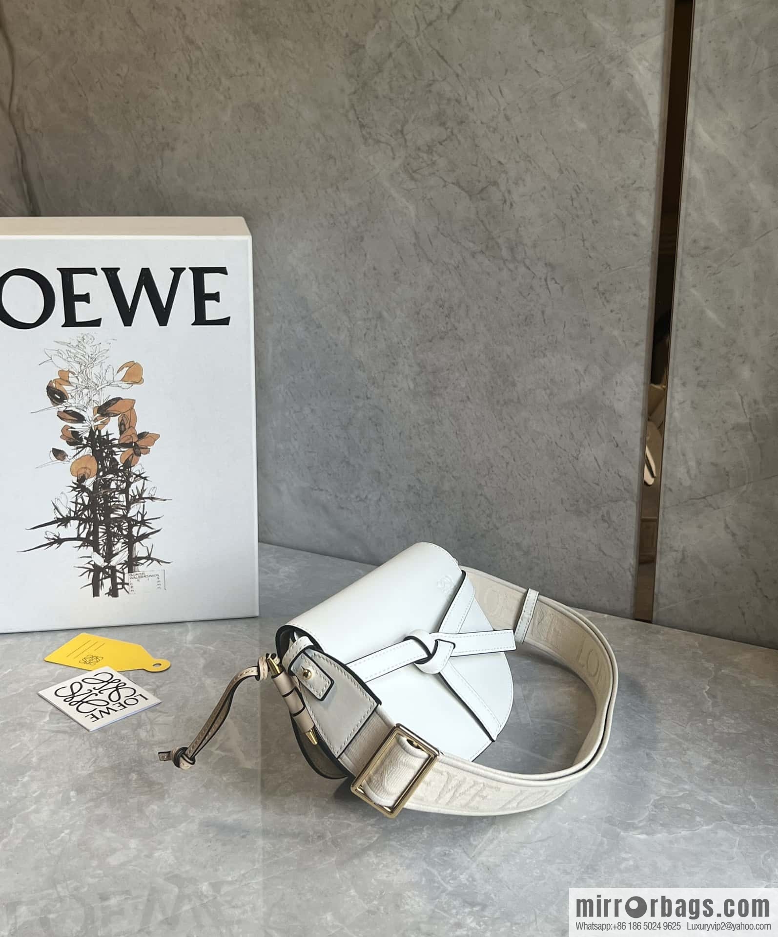 LOEWE letter wide shoulder strap saddle bag MiniGateDual handbag 0672