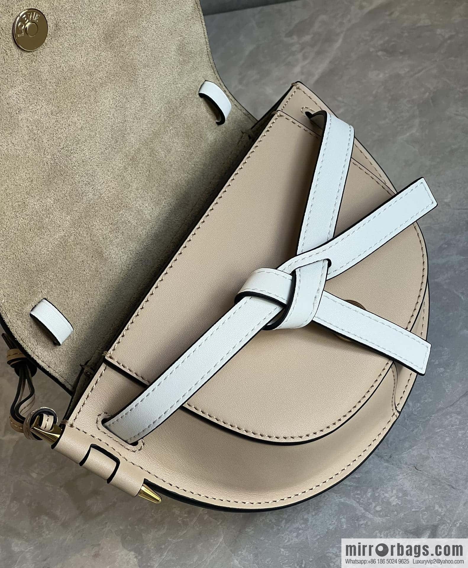 LOEWE letter wide shoulder strap saddle bag MiniGateDual handbag 0672
