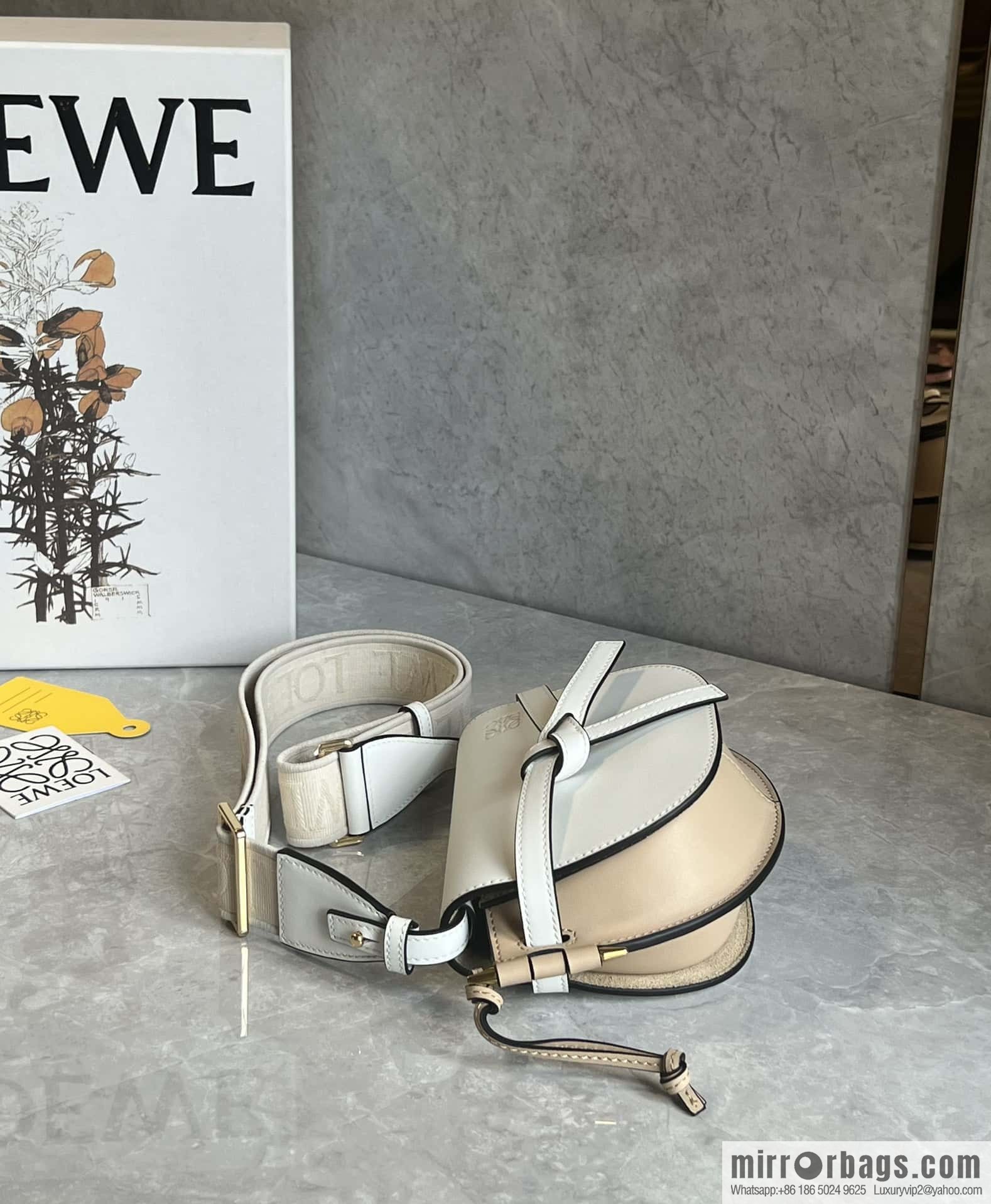 LOEWE letter wide shoulder strap saddle bag MiniGateDual handbag 0672