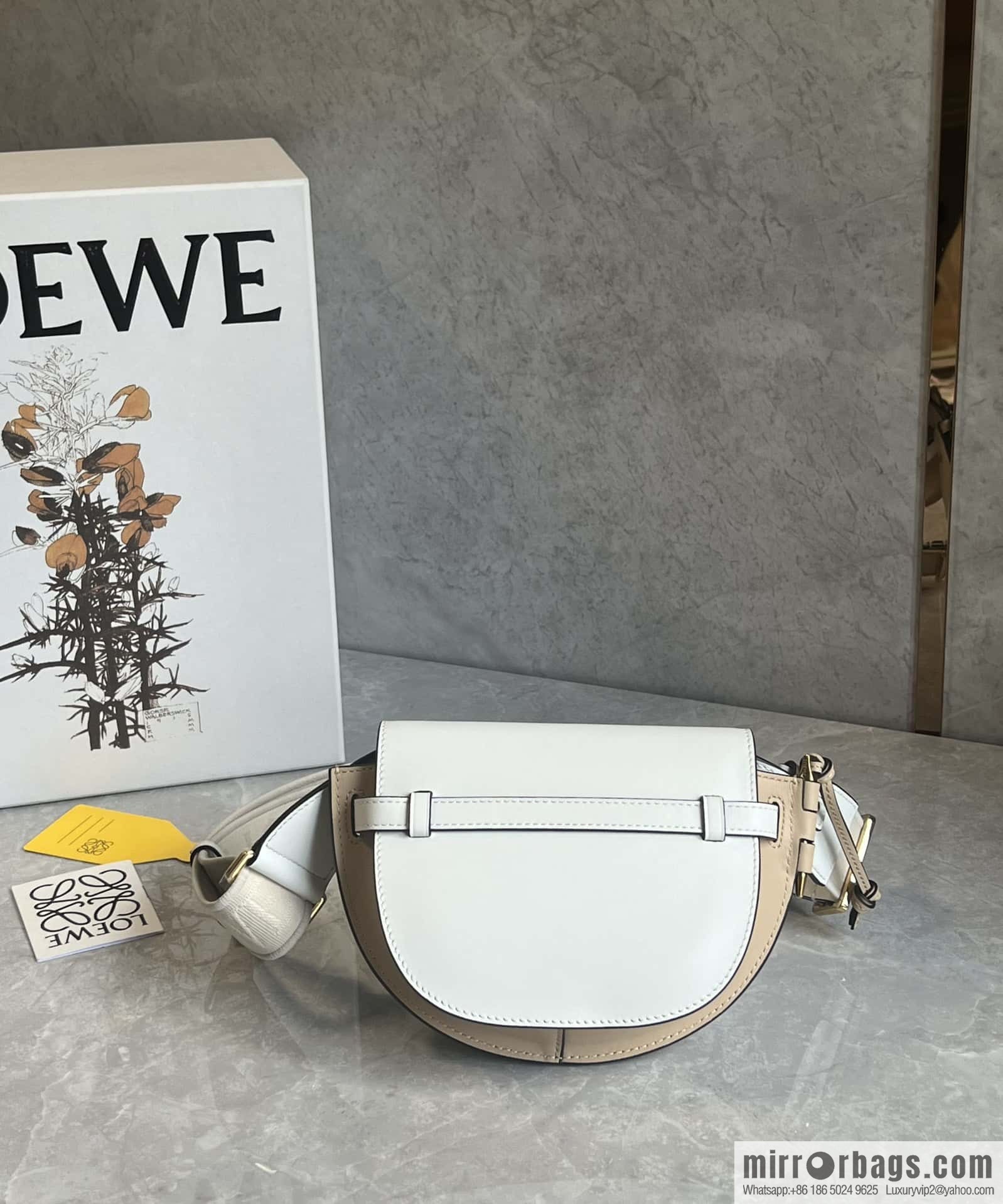 LOEWE letter wide shoulder strap saddle bag MiniGateDual handbag 0672