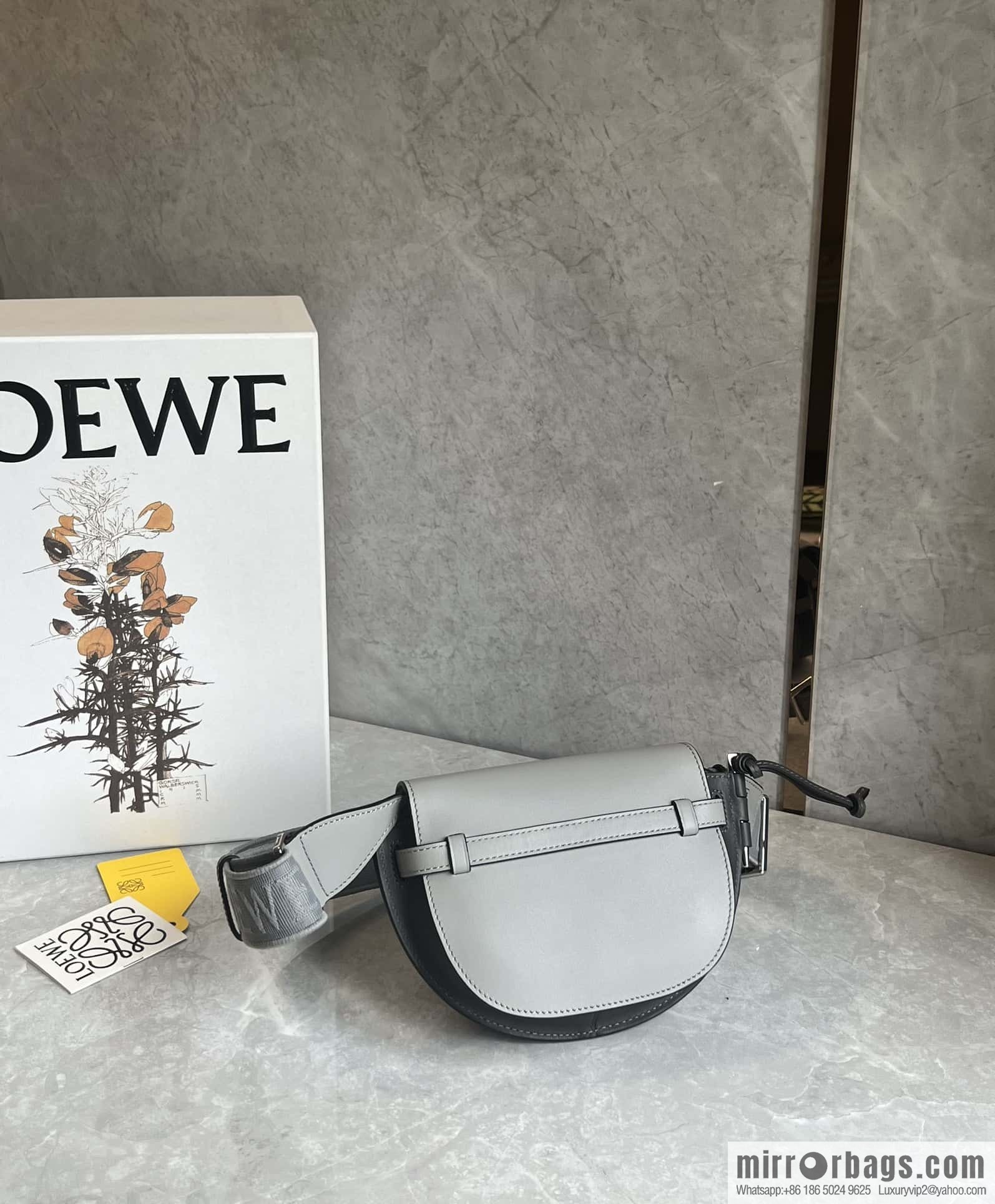 LOEWE letter wide shoulder strap saddle bag MiniGateDual handbag 0672