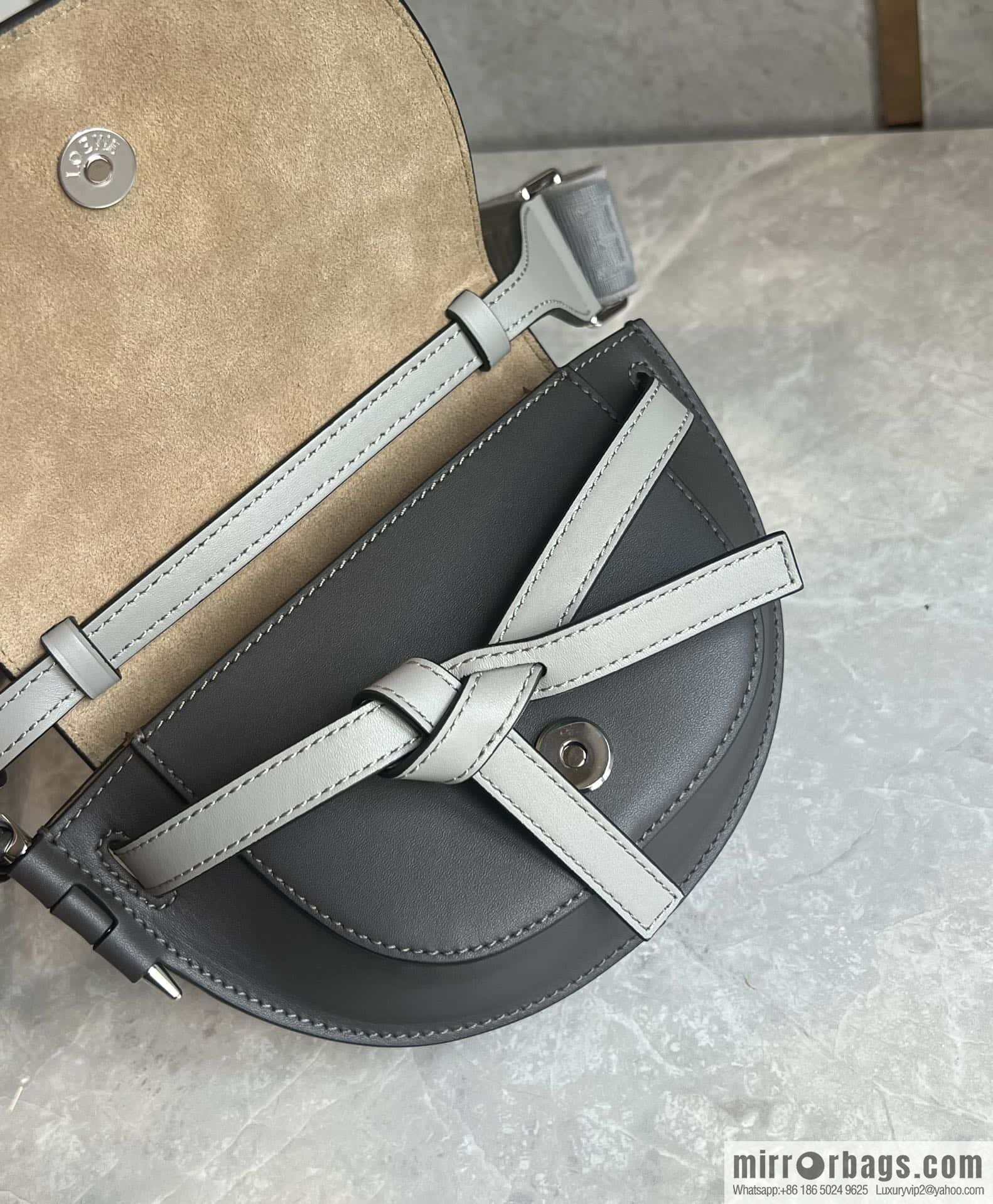 LOEWE letter wide shoulder strap saddle bag MiniGateDual handbag 0672