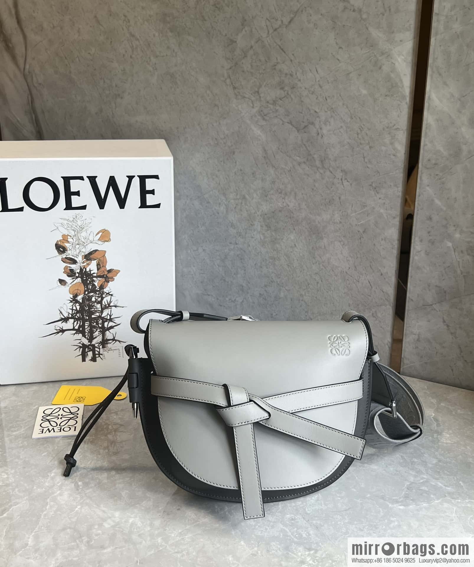 LOEWE upgraded letter wide shoulder strap saddle bag GateDual handbag 0671