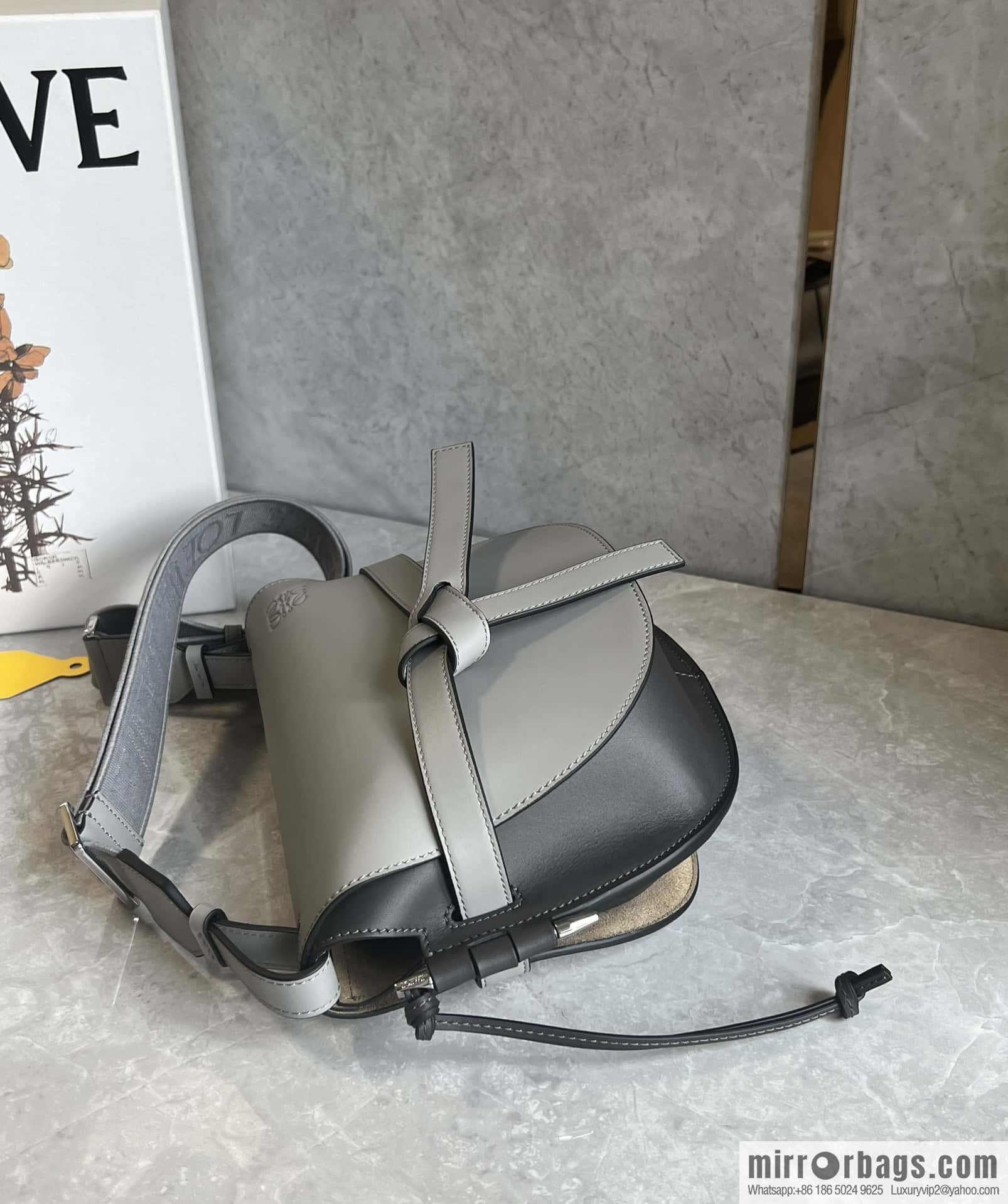 LOEWE upgraded letter wide shoulder strap saddle bag GateDual handbag 0671