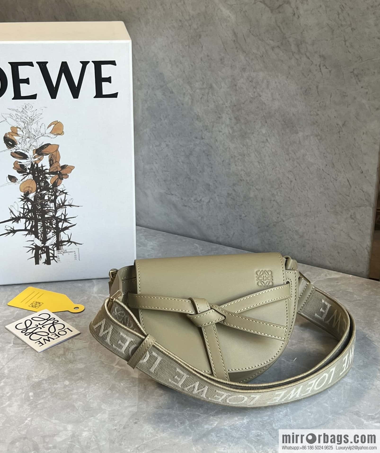 LOEWE upgraded letter wide shoulder strap saddle bag MiniGateDual handbag 0672