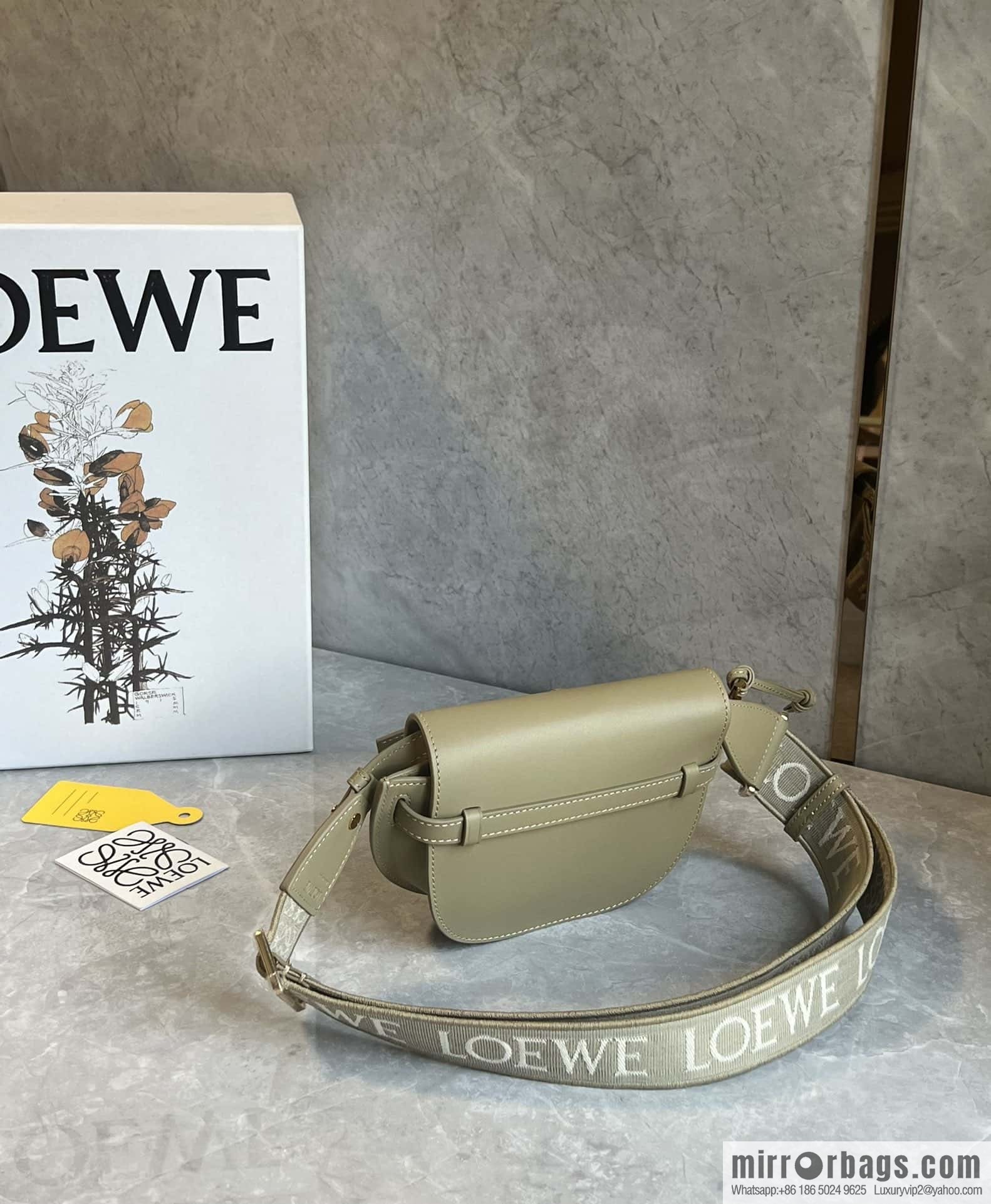 LOEWE upgraded letter wide shoulder strap saddle bag MiniGateDual handbag 0672