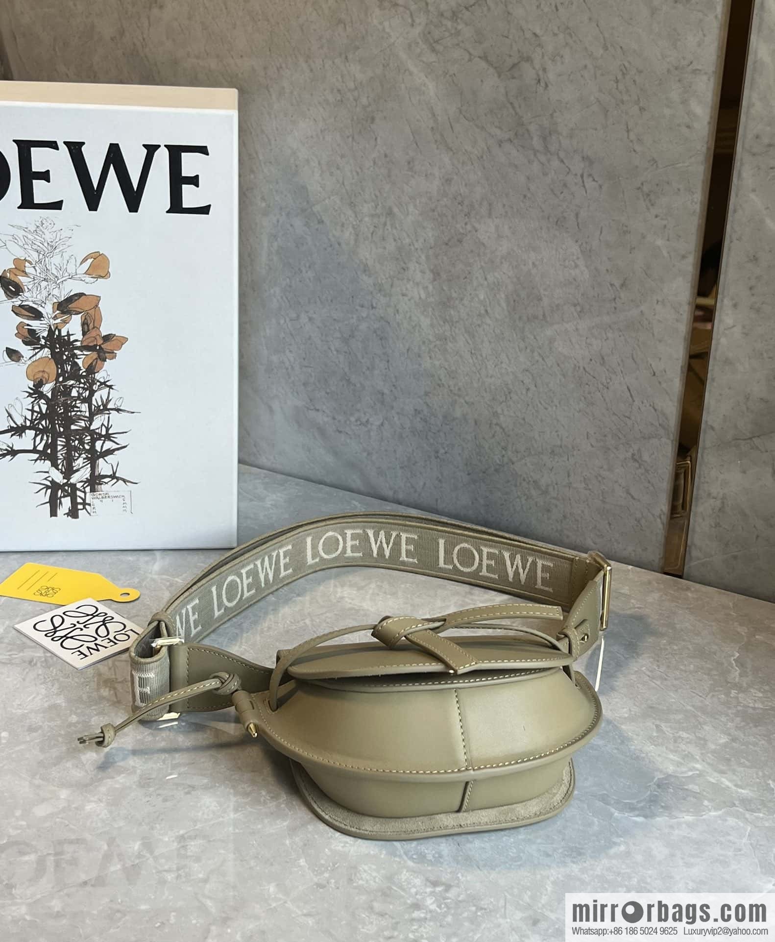 LOEWE upgraded letter wide shoulder strap saddle bag MiniGateDual handbag 0672