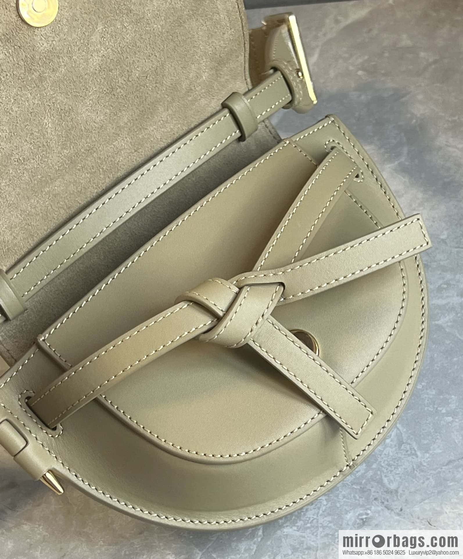 LOEWE upgraded letter wide shoulder strap saddle bag MiniGateDual handbag 0672