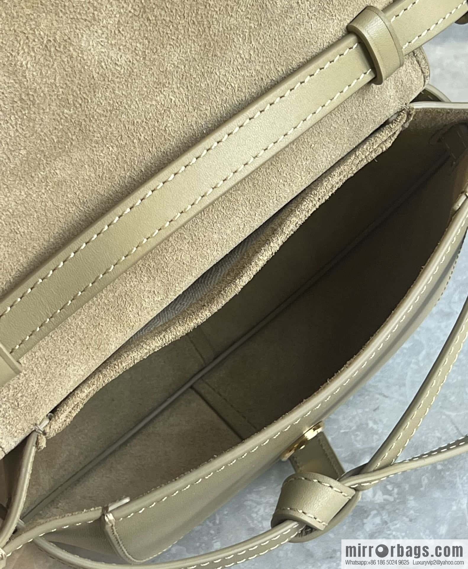 LOEWE upgraded letter wide shoulder strap saddle bag MiniGateDual handbag 0672