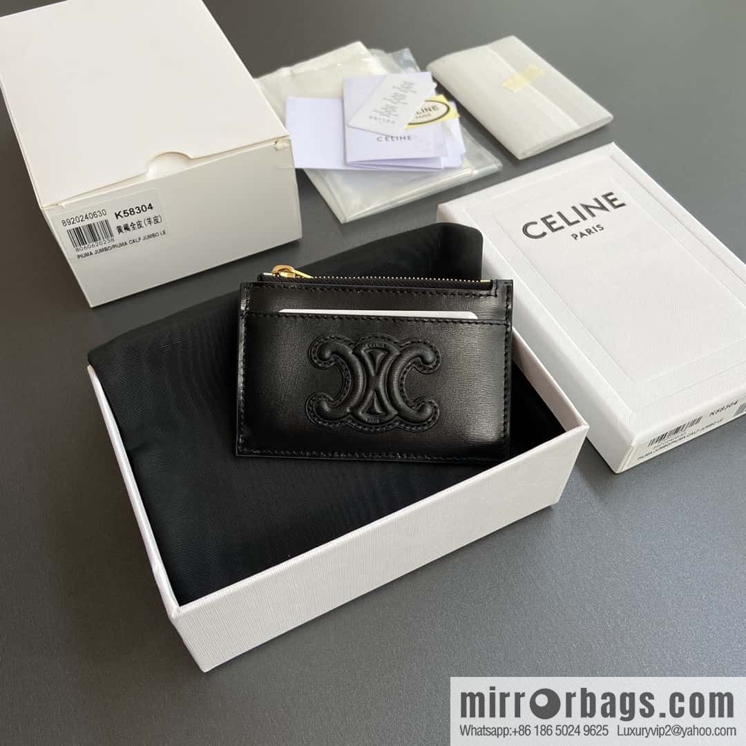 CELINE TRIOMPHE logo printed card holder 10K58304EMJ.04LU