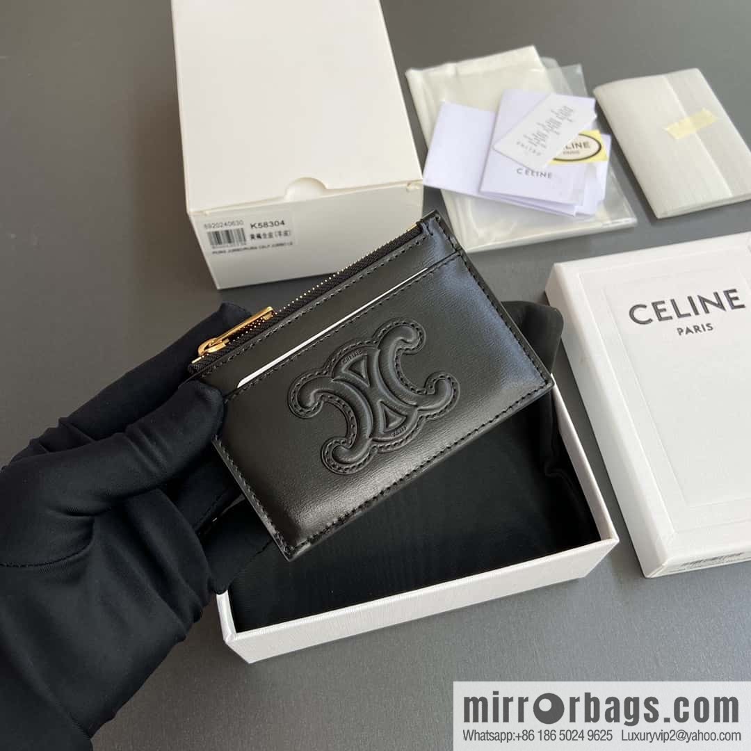 CELINE TRIOMPHE logo printed card holder 10K58304EMJ.04LU