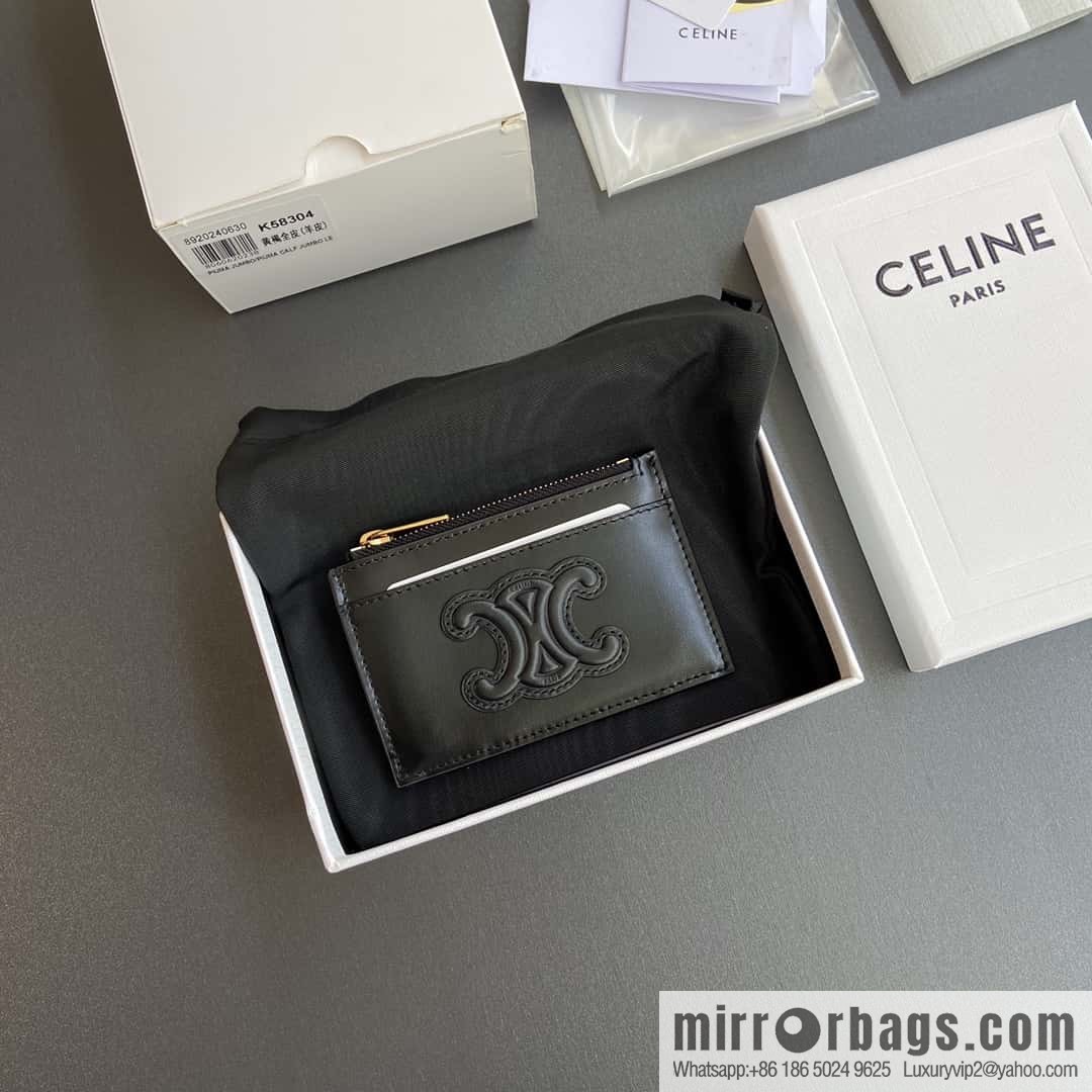 CELINE TRIOMPHE logo printed card holder 10K58304EMJ.04LU