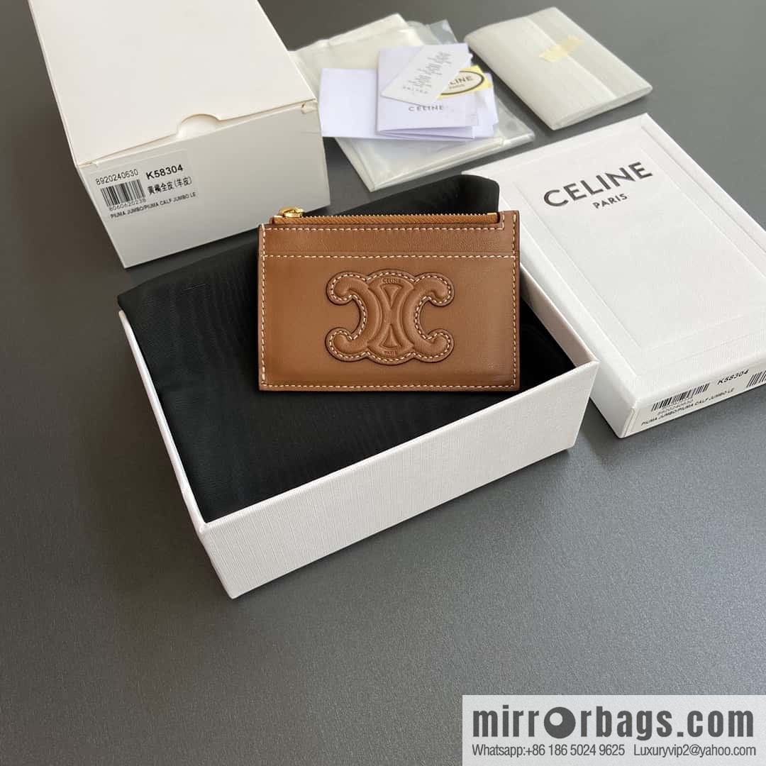 CELINE TRIOMPHE logo printed card holder 10K58304EMJ.04LU