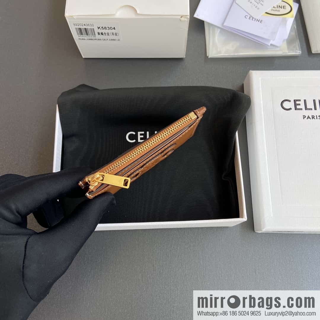 CELINE TRIOMPHE logo printed card holder 10K58304EMJ.04LU