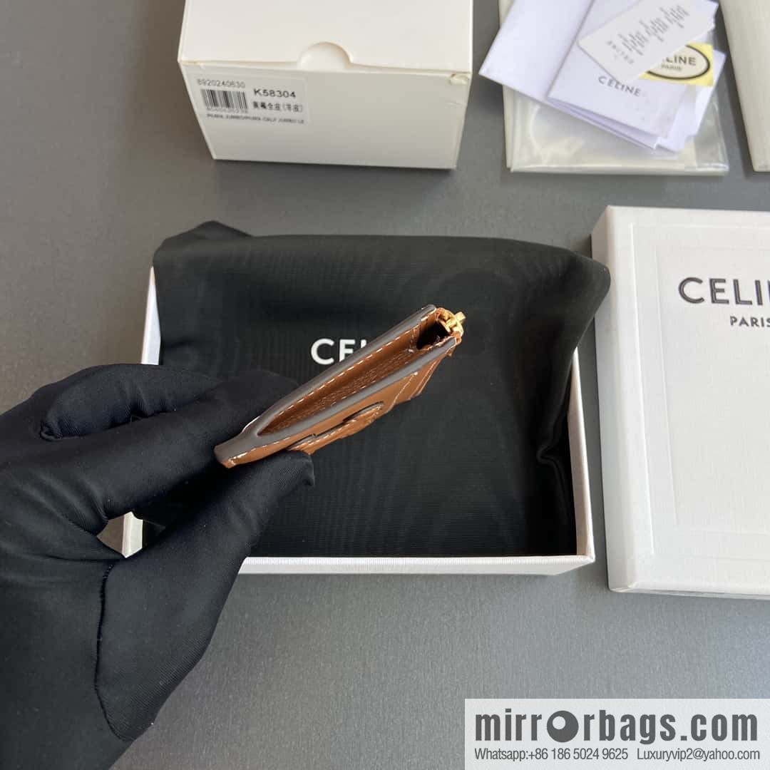 CELINE TRIOMPHE logo printed card holder 10K58304EMJ.04LU
