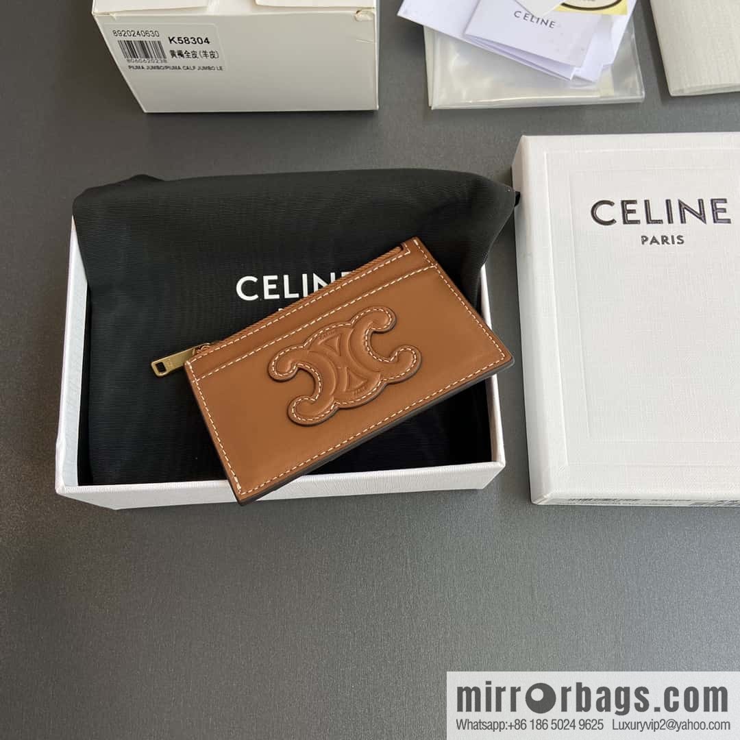 CELINE TRIOMPHE logo printed card holder 10K58304EMJ.04LU