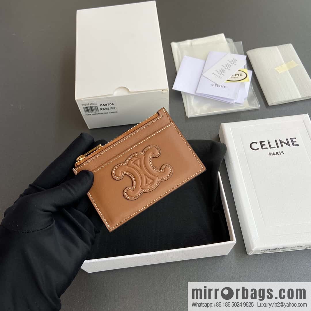 CELINE TRIOMPHE logo printed card holder 10K58304EMJ.04LU