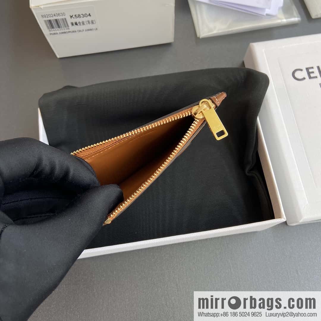CELINE TRIOMPHE logo printed card holder 10K58304EMJ.04LU