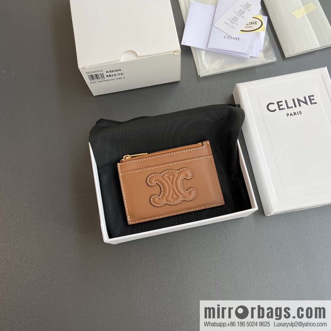 CELINE TRIOMPHE logo printed card holder 10K58304EMJ.04LU