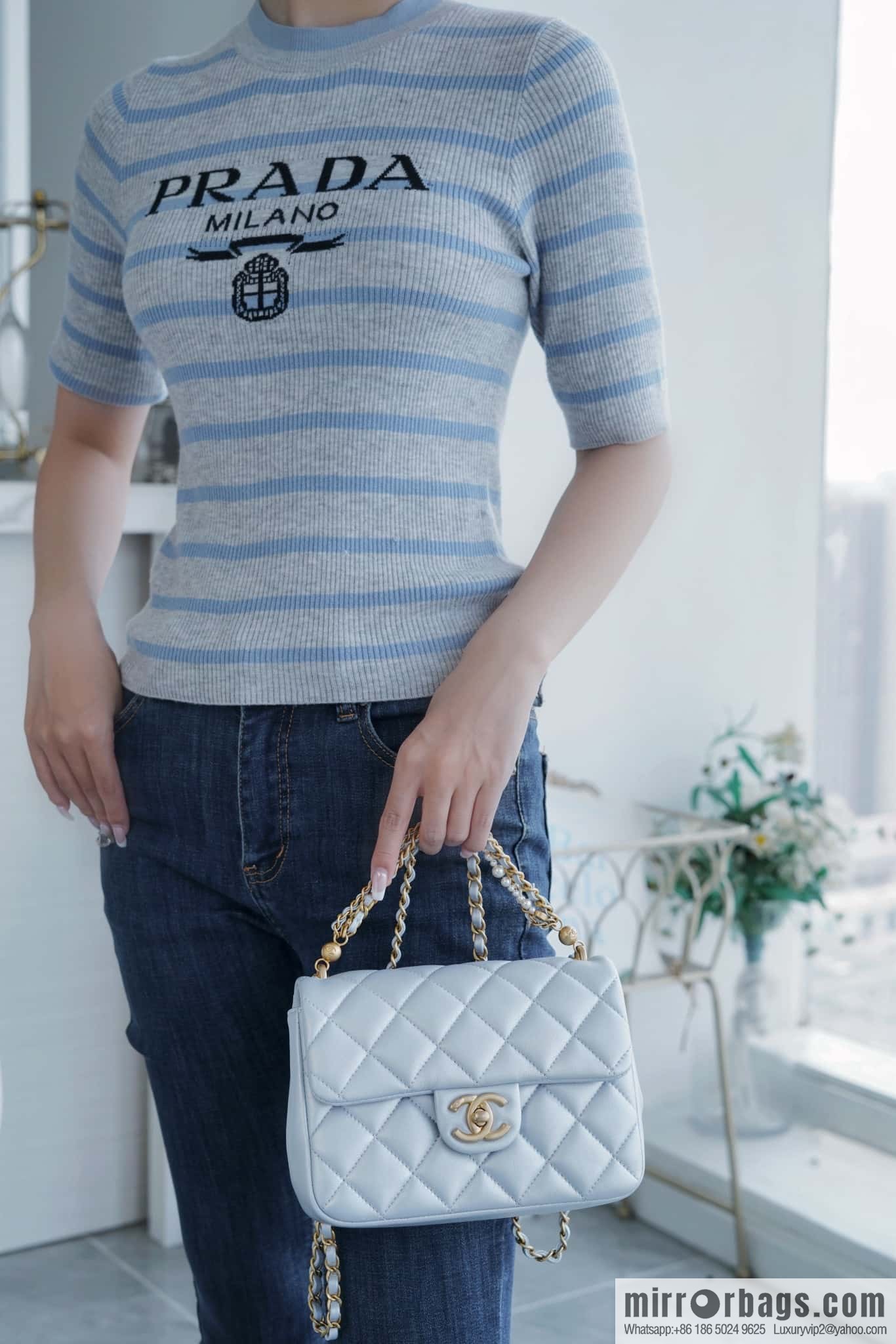 ππ‘ππ§ππ₯ πππ© Pearl Chain, Fatty Square Large, Pearlescent Blue AS4385