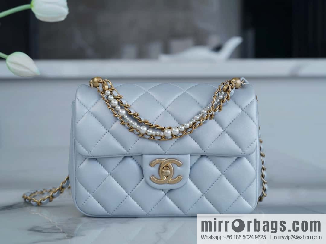 ππ‘ππ§ππ₯ πππ© Pearl Chain, Fatty Square Large, Pearlescent Blue AS4385