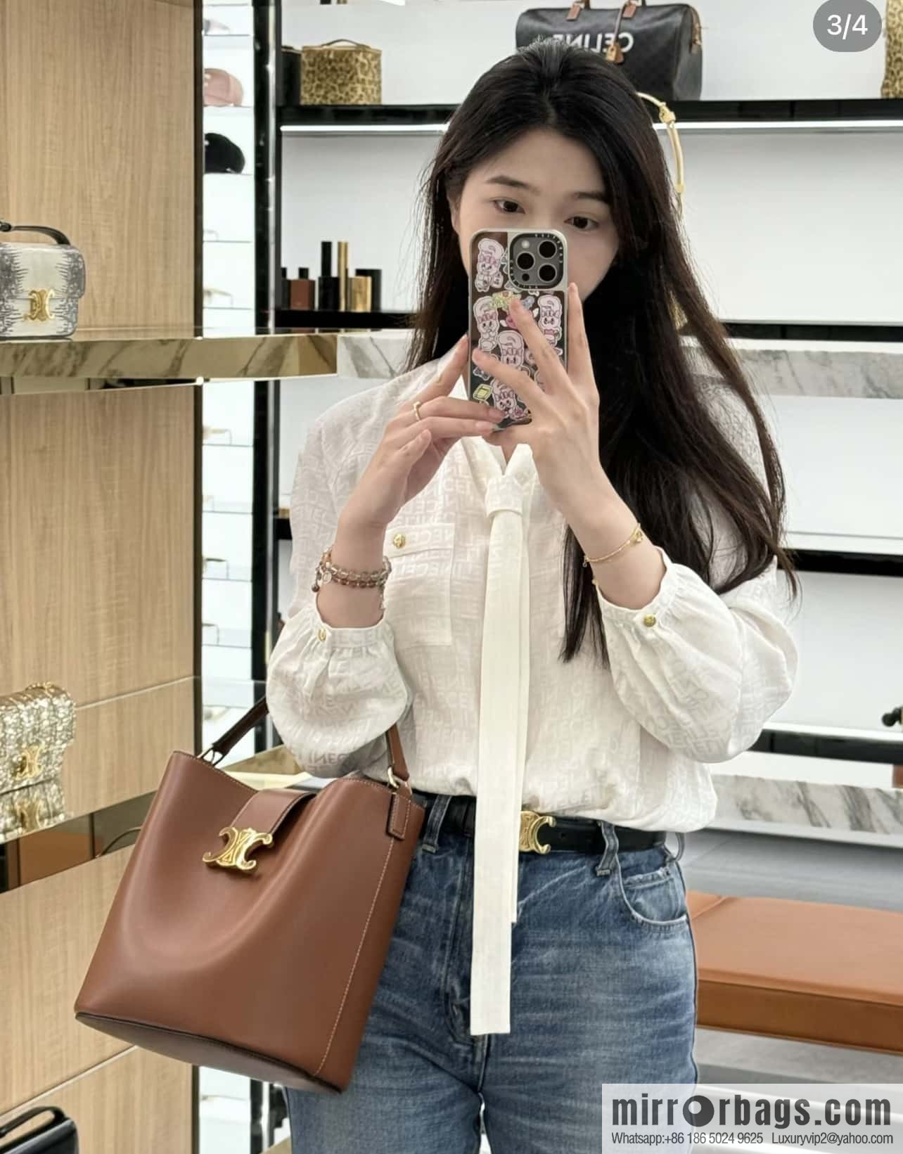 CELINE LOUISE Medium smooth cow leather (fabric) handbag 116613