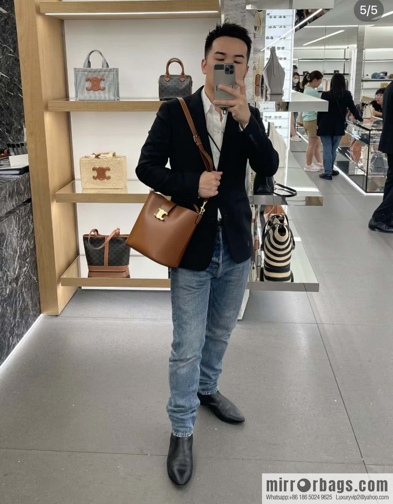 CELINE LOUISE Medium smooth cow leather (fabric) handbag 116613
