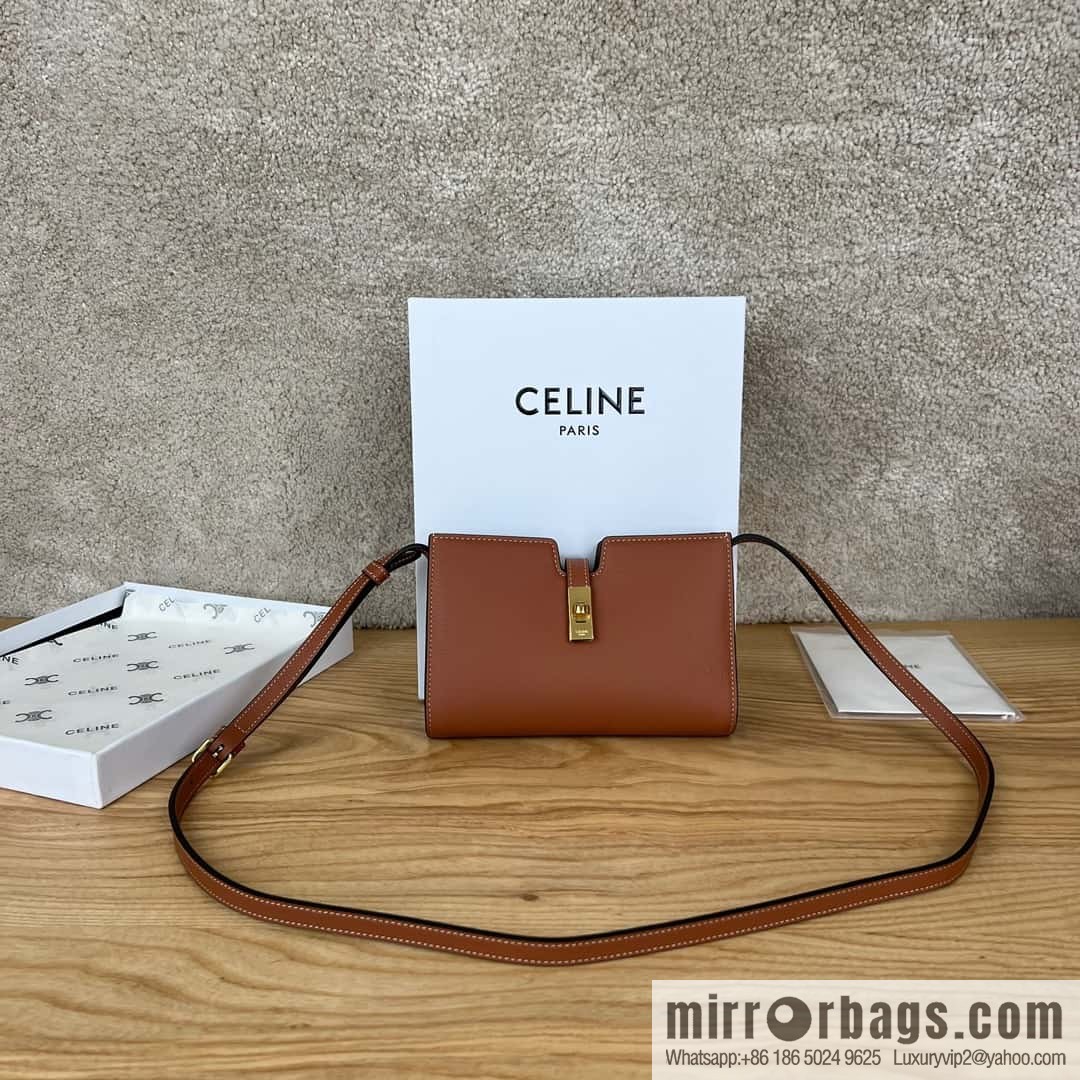 CELINE's new Mini16 small satchel 100443 brown