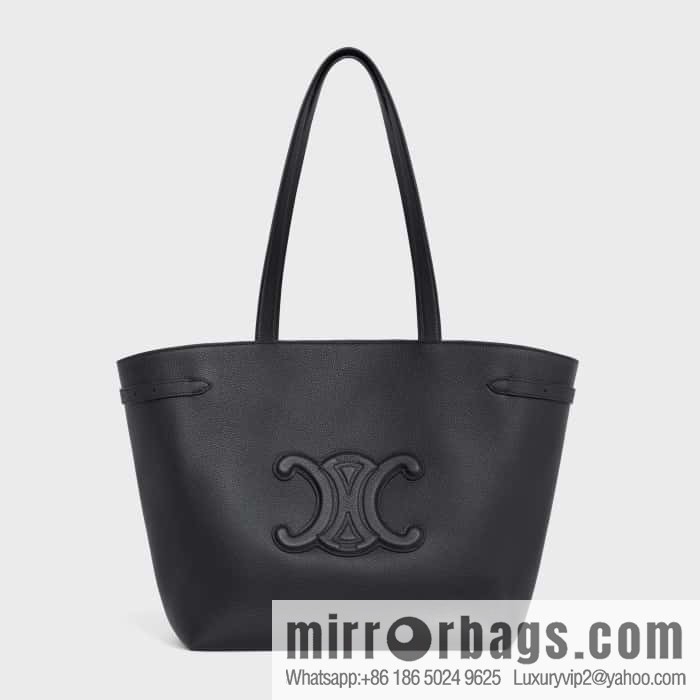 CELINE CABAS ANAIS grain cattle leather (fabric) handbag 116853 black