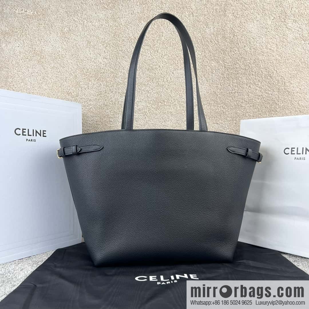CELINE CABAS ANAIS grain cattle leather (fabric) handbag 116853 black