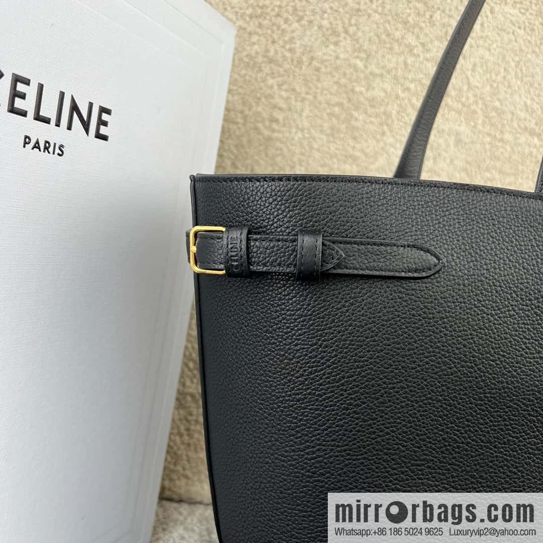CELINE CABAS ANAIS grain cattle leather (fabric) handbag 116853 black