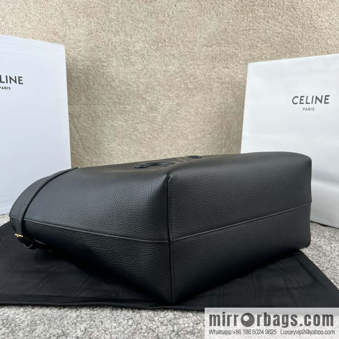 CELINE CABAS ANAIS grain cattle leather (fabric) handbag 116853 black